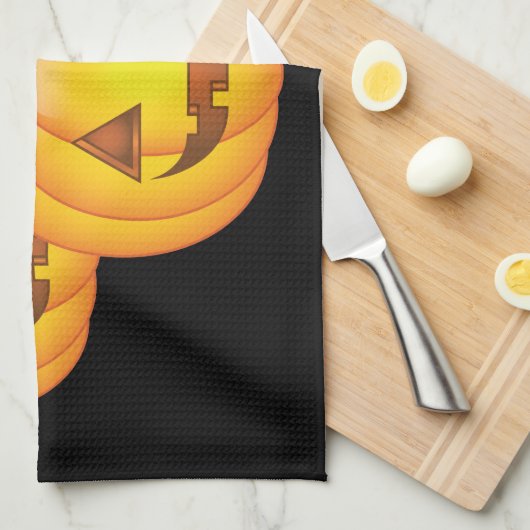 Drie Cute Halloween Jack O'Lantern Pumpkins Theedoek (Quarter Fold)