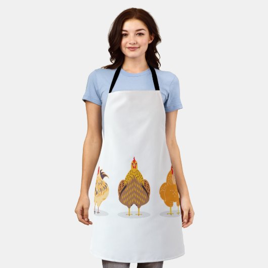 Drie Cute Kickens Schort (Gedragen)