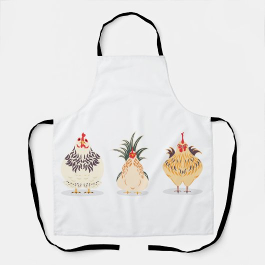 Drie Cute Kickens Schort (Voorkant)