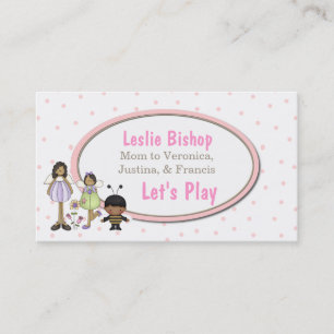 Drie Cute Kinder Play Date Card Contactkaartje