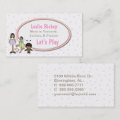 Drie Cute Kinder Play Date Card Contactkaartje (Voorkant / Achterkant)