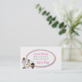 Drie Cute Kinder Play Date Card Contactkaartje (Staand voorkant)