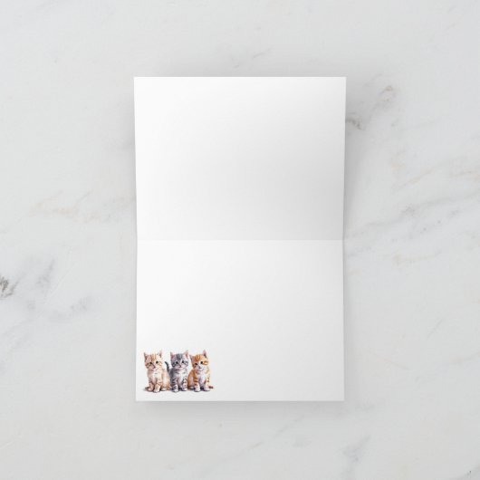 Drie Cute Kittens Vouwkaart (Binnen)