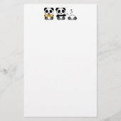 Drie Cute Little Pandas Briefpapier (Voorkant)