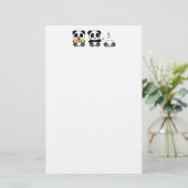 Drie Cute Little Pandas Briefpapier (Staand voorkant)