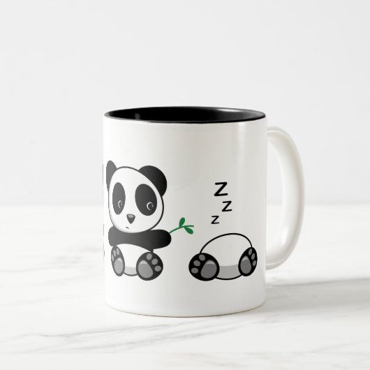 Drie Cute Little Pandas Tweekleurige Koffiemok (Voorkant rechts)