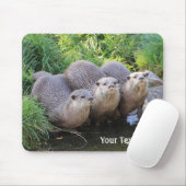 Drie Cute Otters Wildlife Fotografie Muismat (Met muis)