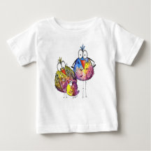 Drie Cute Whimsical Colorful Birds