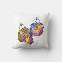 Drie Cute Whimsical Colorful Birds