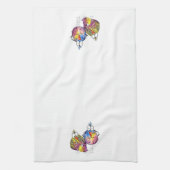 Drie Cute Whimsical Colorful Birds Theedoek (Verticaal)