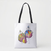 Drie Cute Whimsical Colorful Birds Tote Bag (Voorkant)