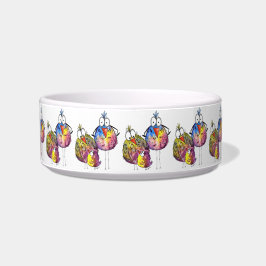 Drie Cute Whimsical Colorful Birds Voerbakje