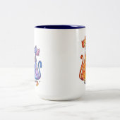 Drie Cute Whimsical-katten Tweekleurige Koffiemok (Center)