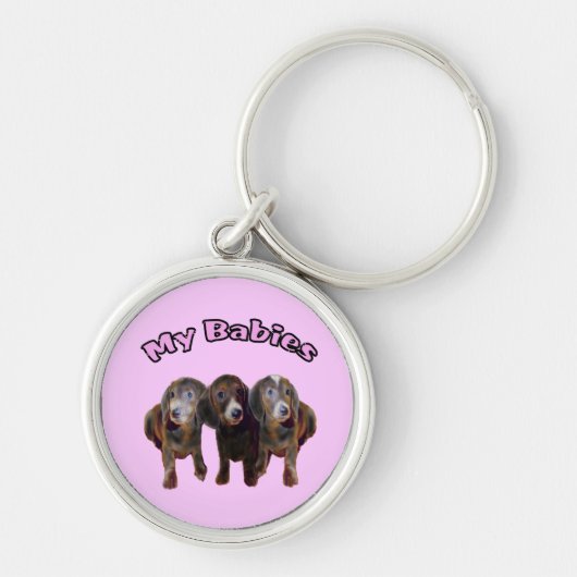 Drie Dachshund Dogs-Sleutelhanger Sleutelhanger (Voorkant)