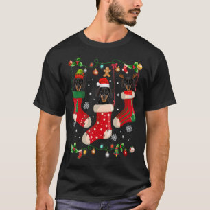 Drie dachshund in Sock-kerstkerstkerstkerstkerstmi T-shirt