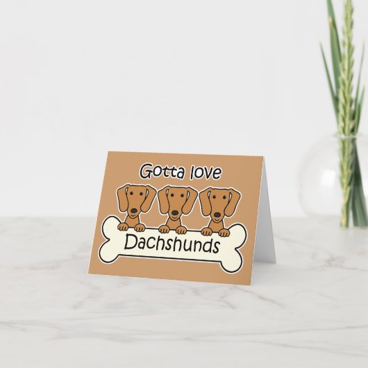 Drie Dachshunds Kaart (Voorkant)