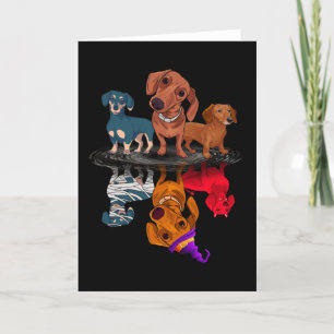 Drie Dachshunds Reflection Halloween Adult Gifts Bedankkaart