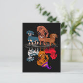Drie Dachshunds Reflection Halloween Adult Gifts Briefkaart (Staand voorkant)
