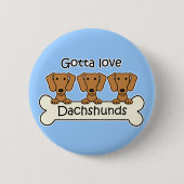 Drie Dachshunds Ronde Button 5,7 Cm (Voorkant)