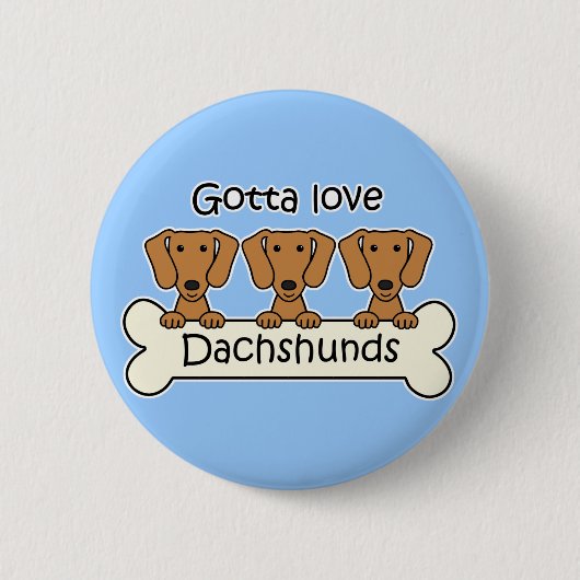 Drie Dachshunds Ronde Button 5,7 Cm (Voorkant)