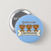 Drie Dachshunds Ronde Button 5,7 Cm (Voorkant /achterkant)