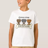 Drie Dachshunds T-shirt (Voorkant)