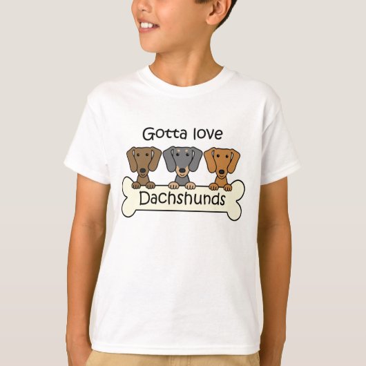 Drie Dachshunds T-shirt (Voorkant)