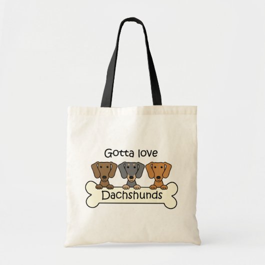 Drie Dachshunds Tote Bag (Voorkant)