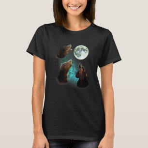 Drie Dachsunds Howl bij Moon 3 Wolfs Funny T-shirt