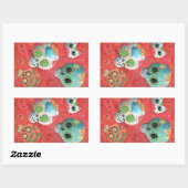 Drie dagen van de dode schedels rechthoekige sticker (Vel)