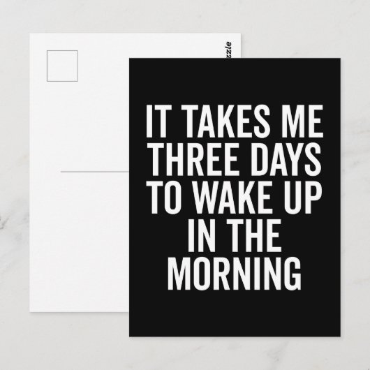 Drie dagen wakker worden grappige prijsopgave briefkaart (Voorkant / Achterkant)