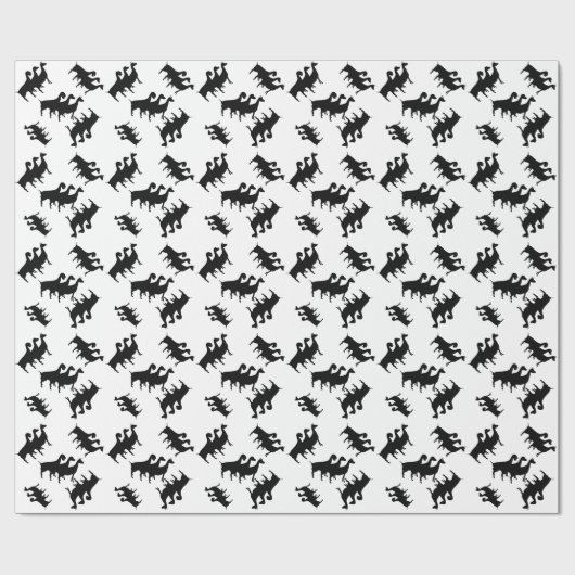 Drie Dairy Goats Silhouette Wrapping Paper Cadeaupapier (Vlak)