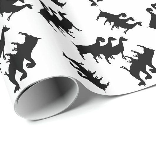 Drie Dairy Goats Silhouette Wrapping Paper Cadeaupapier (Rol Hoek)