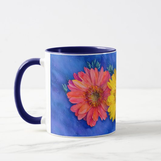 Drie Daisy Flowers Art Mok Cup (Links)