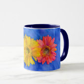 Drie Daisy Flowers Art Mok Cup (Voorkant rechts)