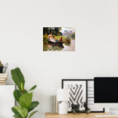 Drie dames en een man in een boot kunst poster (Thuiskantoor)