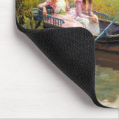 Drie dames en een man in een boot muismat (Hoek)