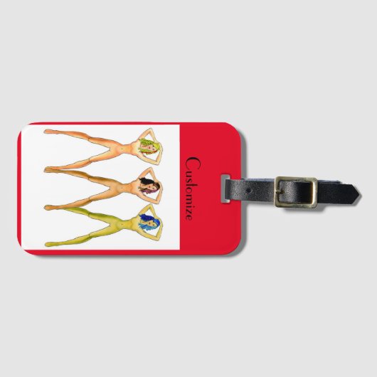 Drie dames met lange poten, permanent Thunder_Cove Bagagelabel (Voorkant (horizontaal))