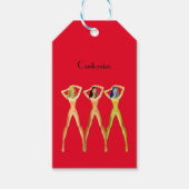 Drie dames met lange poten, permanent Thunder_Cove Cadeaulabel (Voorkant)