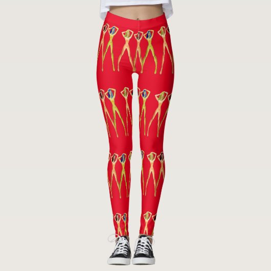 Drie dames met lange poten, permanent Thunder_Cove Leggings (Voorkant)