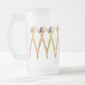 Drie dames met lange poten, permanent Thunder_Cove Matglas Bierpul (Links)
