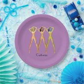 Drie dames met lange poten, permanent Thunder_Cove Papieren Bordje (Feest)