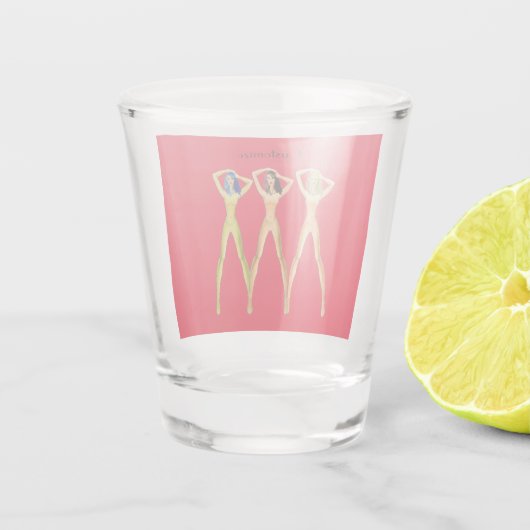 Drie dames met lange poten, permanent Thunder_Cove Shot Glas (Achterkant)