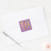 Drie dames met lange poten, permanent Thunder_Cove Vierkante Sticker (Envelop)