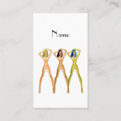 Drie dames met lange poten, permanent Thunder_Cove Visitekaartje (Achterkant)