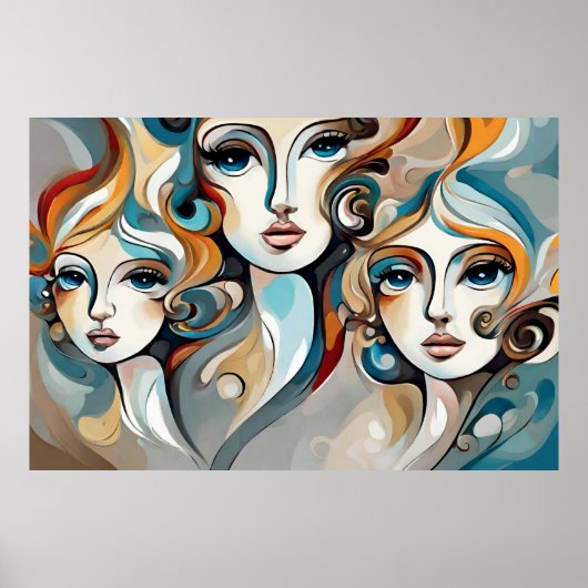 Drie dames Modern Art Poster (Voorkant)