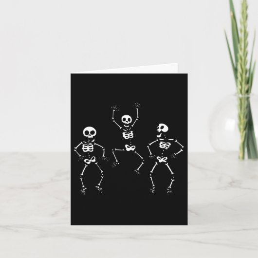 Drie dansende Funny Skeletons Halloween Kaart (Voorkant)