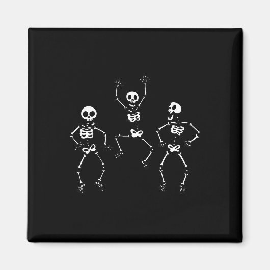 Drie dansende Funny Skeletons Halloween Magneet (Voorkant)