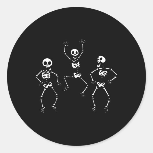 Drie dansende Funny Skeletons Halloween Ronde Sticker (Voorkant)