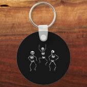 Drie dansende grappige skeletten Halloween Sleutelhanger (Voorkant)
